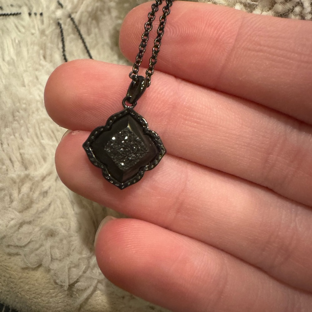 Mallory Gunmetal Pendant Kendra Scott Necklace.